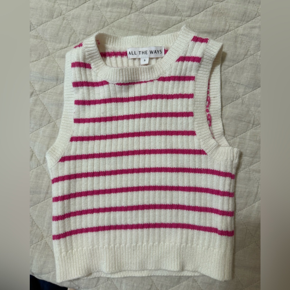 Striped Sleeveless Knit Top